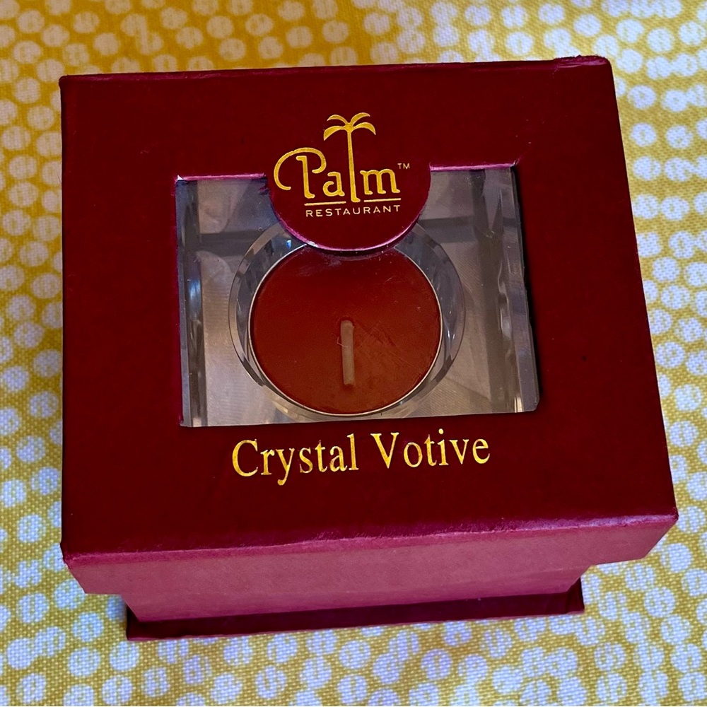 Palm Restaurant Crystal Votive Candle Holder